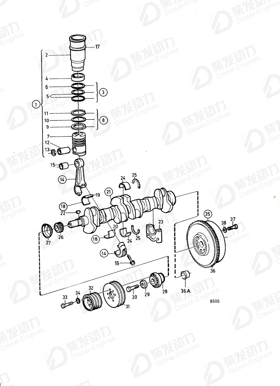 VOLVO Cylinder liner kit 275635 Drawing